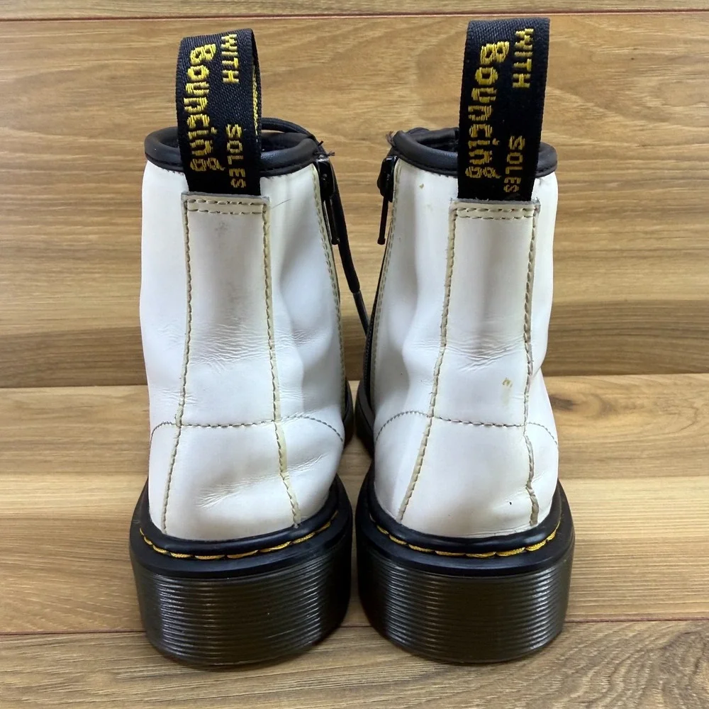 Dr Martens Combat‎ Boots Little Kids 13 White Stomper Punk